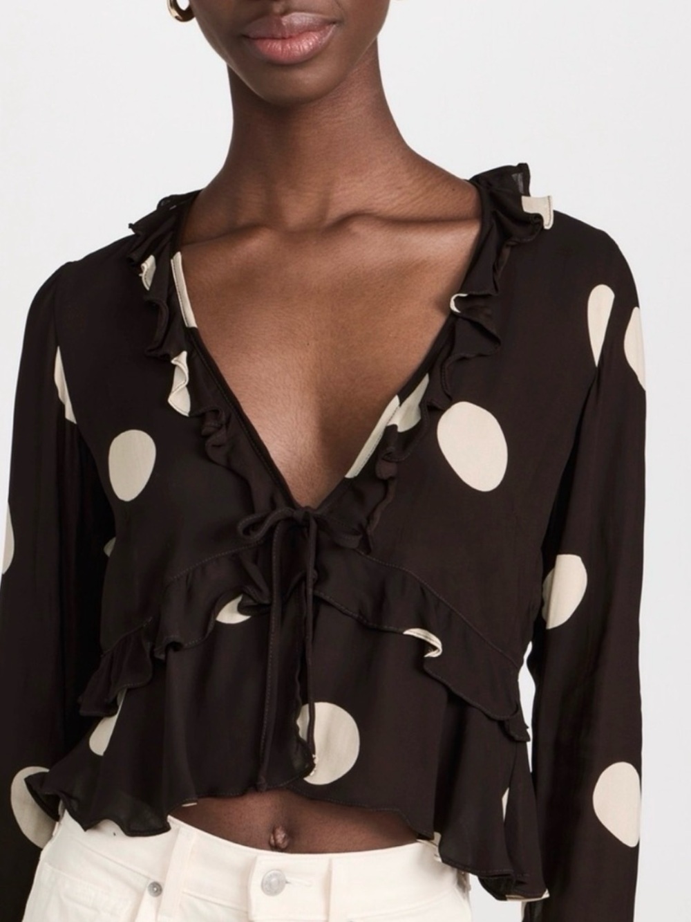 Faithfull the Brand polka dot long sleeve top
